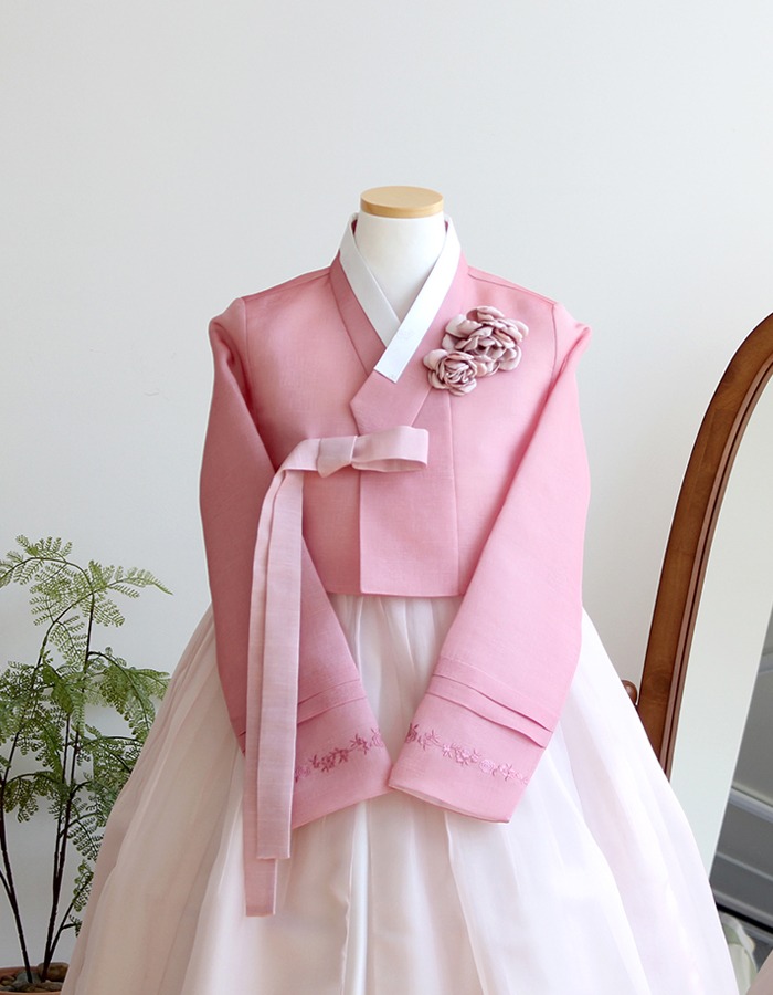[한복대여] 분홍색 저고리 연분홍색 날개치마 신부혼주 하객한복